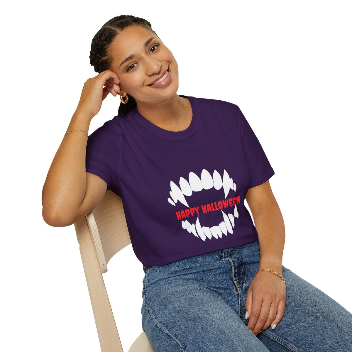 Halloween Vampire Teeth T-Shirt, Unisex Tee, Spooky Shirt