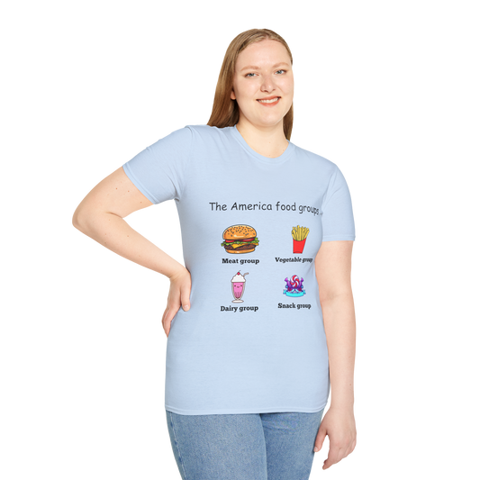 Fun Food Groups Unisex T-Shirt, Graphic Tee
