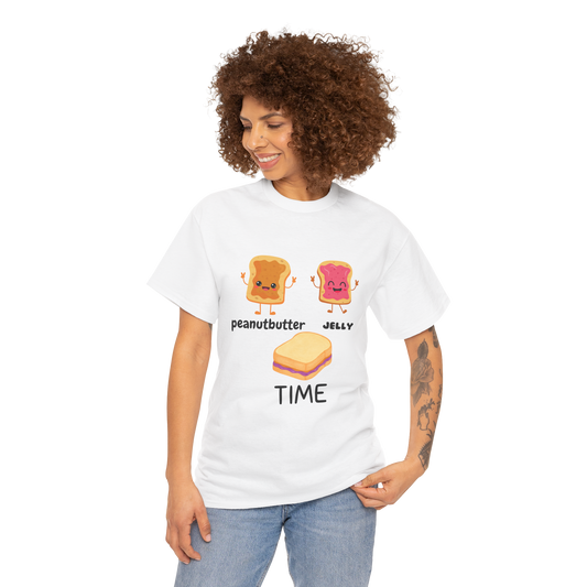Peanut Butter Jelly Time Tee, Fun Cotton T-Shirt, Unisex Graphic Tee,