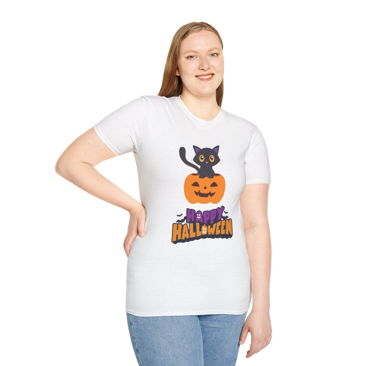 Halloween Cat T-Shirt, Funny Halloween Tee, Unisex Graphic Shirt