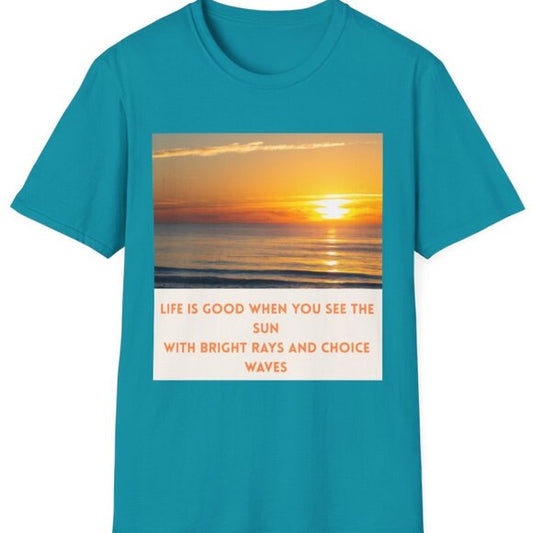 Sunset Vibes Unisex Soft style T-Shirt | Life is Good Tee | Beach Day Shirt