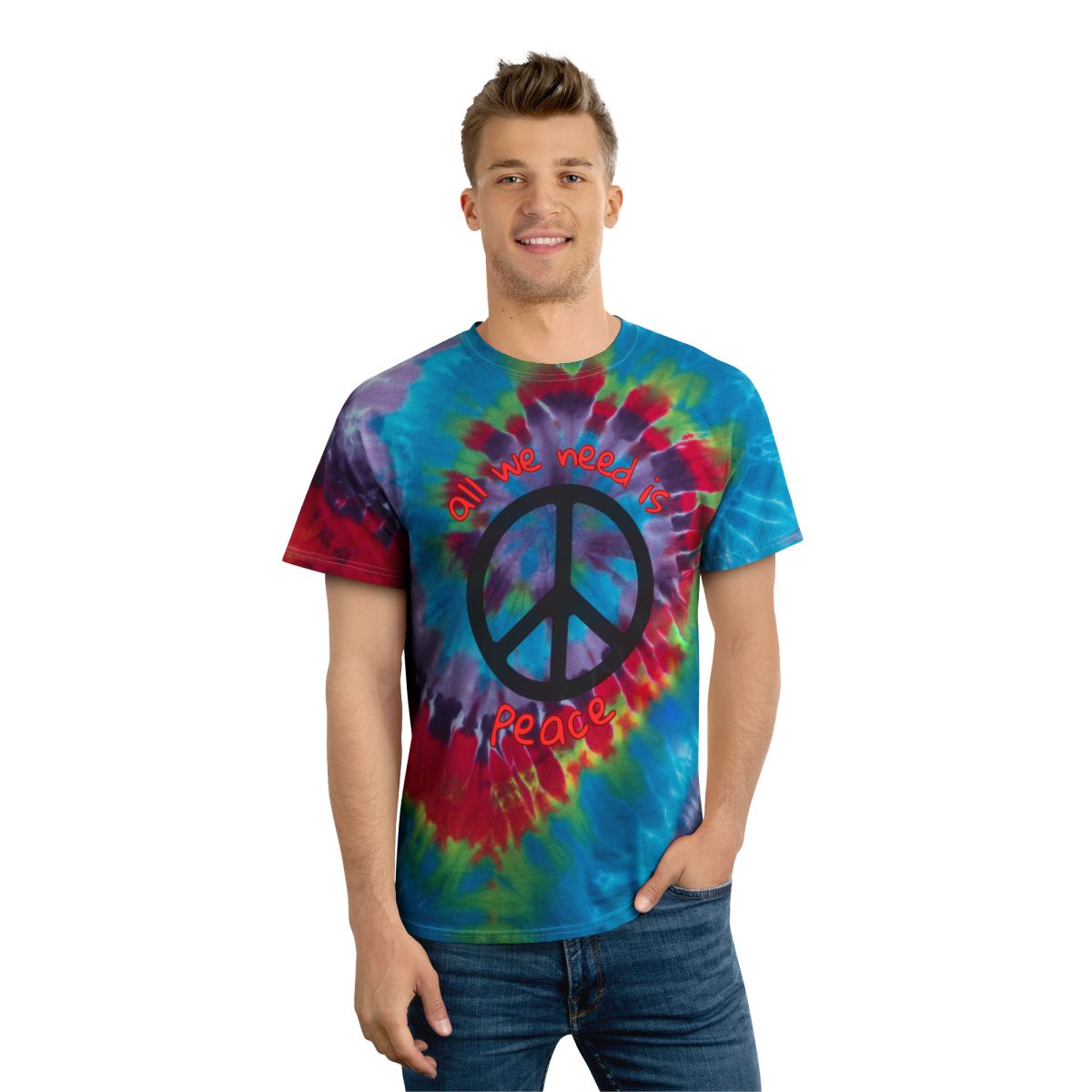 Spiral Tie-Dye Tee - Peace, Bohemian Vibe