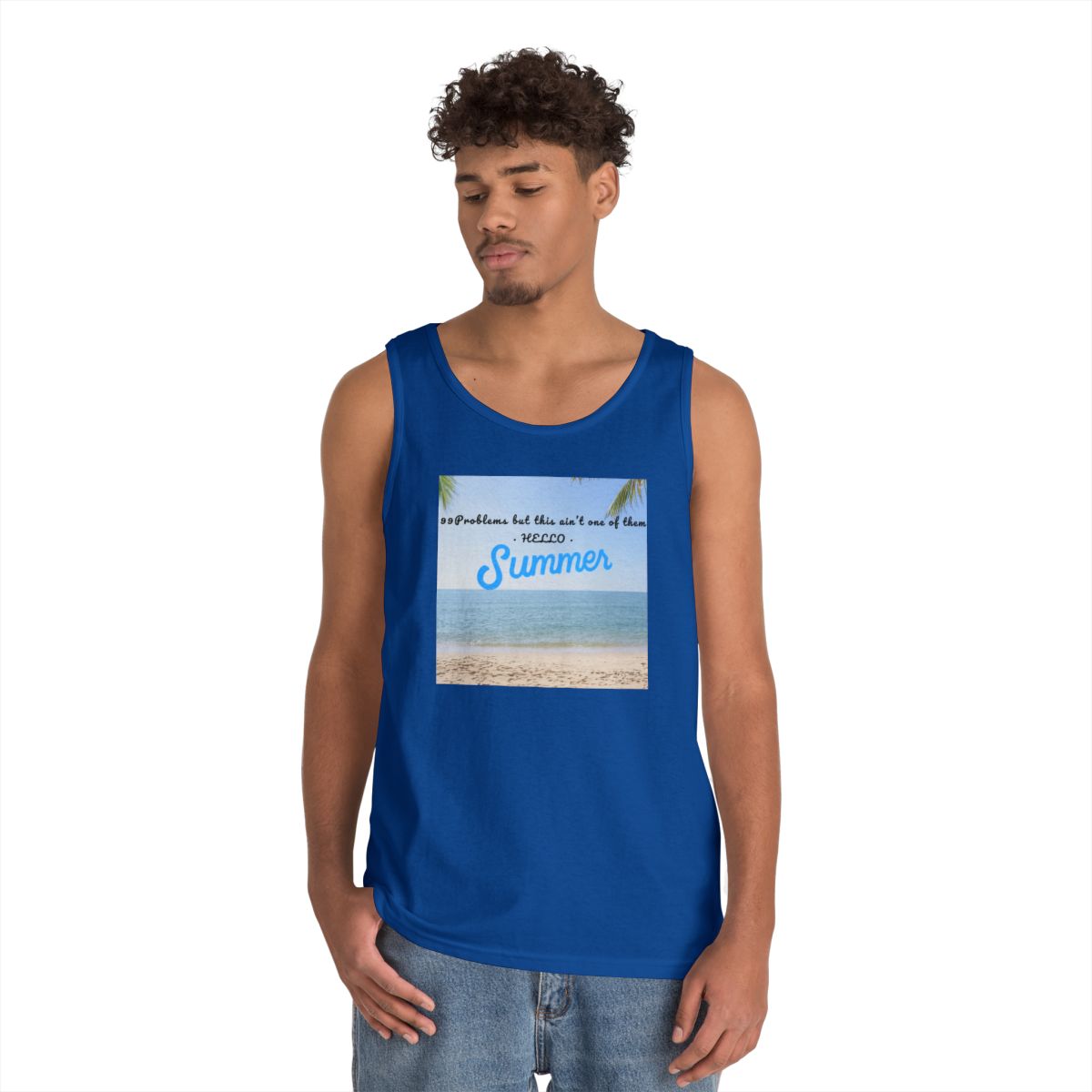 Summer Vibes Unisex Heavy Cotton Tank Top | Beachwear, Vacation Essentials