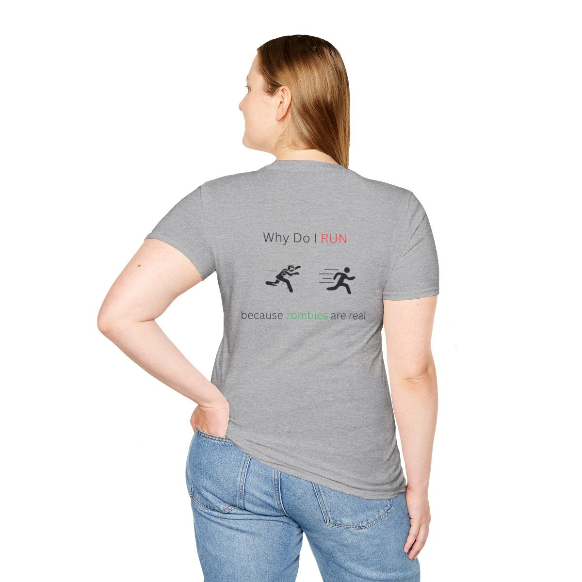 Zombie Running T-Shirt, Funny Tee for Runners, Unisex Gift for Fitness Lovers