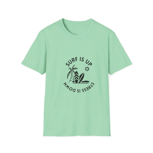 Surf Is Up Unisex Soft style T-Shirt, Beach Vibes Tee, Summer Graphic Shirt