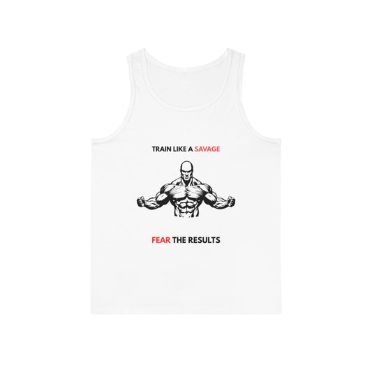 Train Like a Savage Unisex Tank Top - Fitness Gear, Gym Apparel